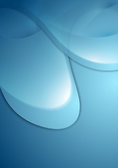 Image showing Abstract blue wavy vector background