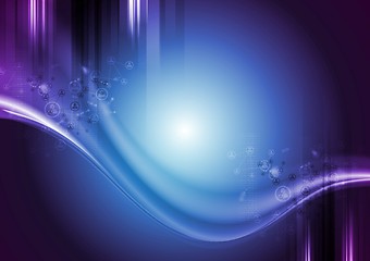 Image showing Tech vector background with abstract wave