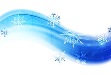 Image showing Blue wavy abstract Christmas background