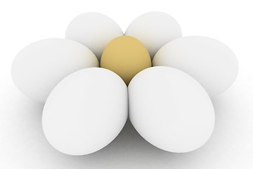 Image showing Eggs arranged as flower