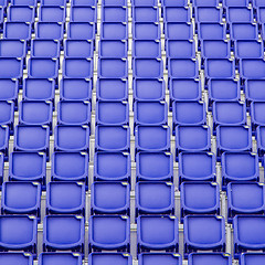 Image showing Blue seat in sport stadium