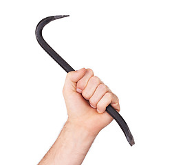 Image showing Black crowbar isolated with clipping path