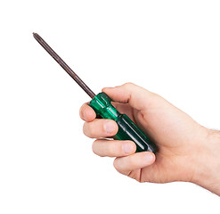 Image showing Old used screwdriver with plastic grip