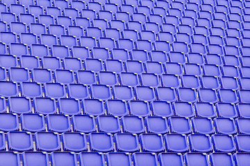 Image showing Blue seat in sport stadium