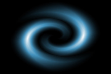 Image showing An illustration of an abstract blue shape on a black background