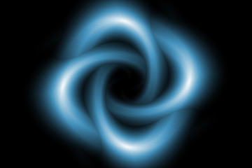 Image showing An illustration of an abstract blue shape on a black background