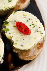 Image showing steak with herbs butter