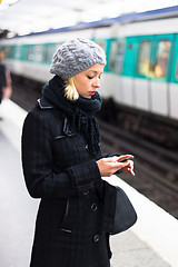 Image showing Woman on a subway station.