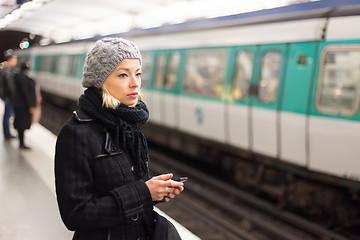 Image showing Woman on a subway station.