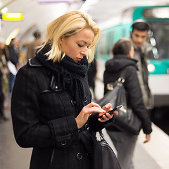 Image showing Woman on a subway station.