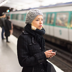 Image showing Woman on a subway station.