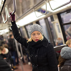 Image showing Woman on subway.