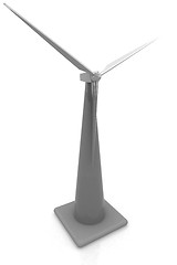 Image showing Wind turbine isolated on white 