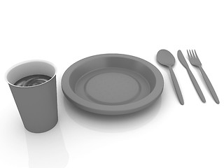 Image showing Fast-food disposable tableware