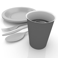 Image showing Fast-food disposable tableware