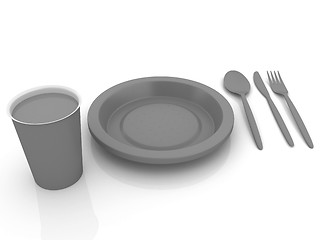 Image showing Fast-food disposable tableware