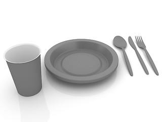 Image showing Fast-food disposable tableware