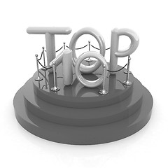 Image showing Top ten icon on white background. 3d rendered image 