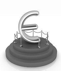 Image showing Euro sign on podium. 3D icon on white background 