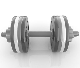 Image showing Colorful dumbbells on a white background