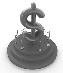 Image showing Dollar sign on podium. 3D icon on white background 