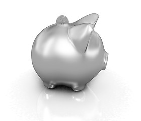 Image showing Financial, savings and business concept with a golden piggy bank