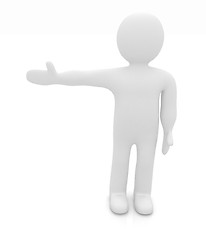 Image showing 3d people - man, person presenting - pointing. 