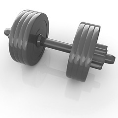 Image showing Colorful dumbbells on a white background