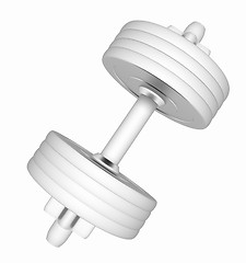 Image showing Colorfull dumbbells on a white background