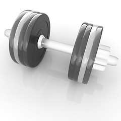 Image showing Colorful dumbbells on a white background