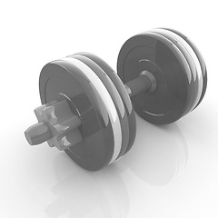 Image showing Colorful dumbbells on a white background