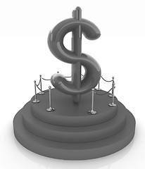 Image showing Dollar sign on podium. 3D icon on white background 
