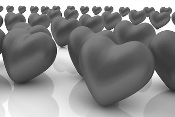 Image showing One red heart standing out in crowd 