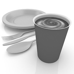 Image showing Fast-food disposable tableware