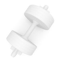 Image showing White dumbbells on a white background