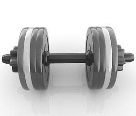 Image showing Colorful dumbbells on a white background