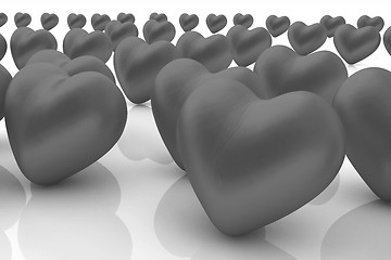 Image showing One red heart standing out in crowd 