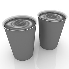 Image showing Hot drink in fast-food cap