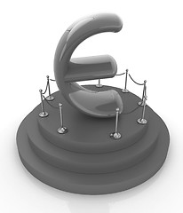 Image showing Euro sign on podium. 3D icon on white background 