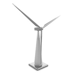 Image showing Wind turbine isolated on white 