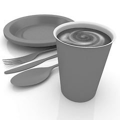 Image showing Fast-food disposable tableware