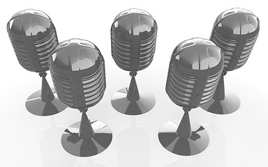 Image showing 3d rendering of a microphones