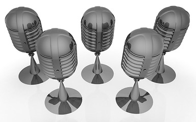 Image showing 3d rendering of a microphones