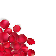 Image showing Valentine card - red rose petals. EPS 10
