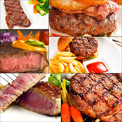 Image showing beef dishes collage