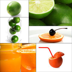 Image showing citrus fruits collage