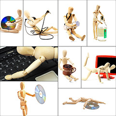 Image showing wood mannequin collage