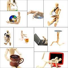 Image showing wood mannequin collage