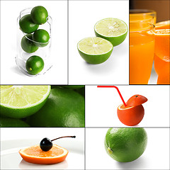 Image showing citrus fruits collage