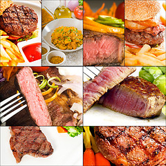 Image showing beef dishes collage